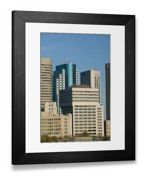 Framed Print : CANADA-Manitoba-Winnipeg: Downtown Highrise Buildings from The Forks  /  Daytime