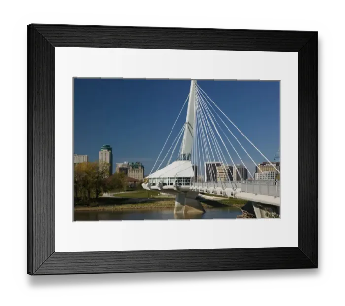 Framed Print : CANADA-Manitoba-Winnipeg: Esplanade Riel Pedestrian Bridge / Daytime Framed Print : CANADA-Manitoba-Winnipeg: Esplanade Riel Pedestrian Bridge / Daytime