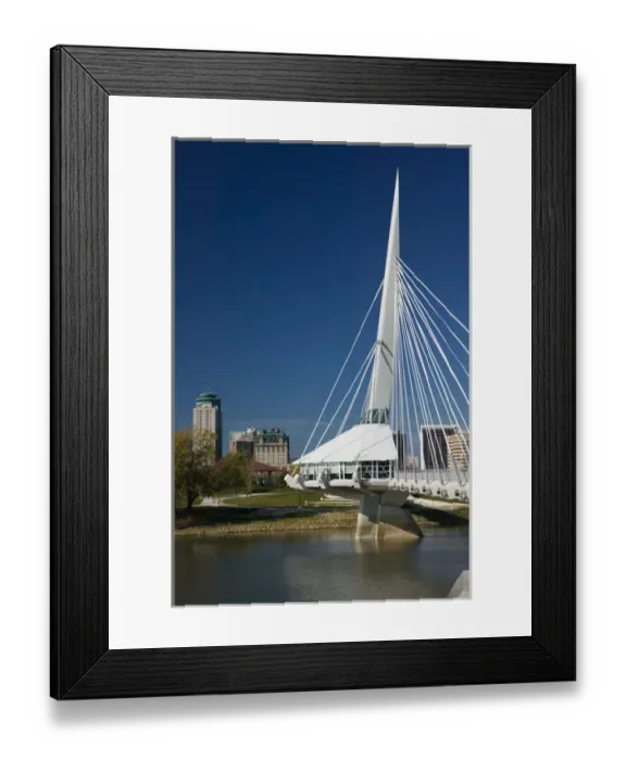 Framed Print : CANADA-Manitoba-Winnipeg: Esplanade Riel Pedestrian Bridge / Daytime Framed Print : CANADA-Manitoba-Winnipeg: Esplanade Riel Pedestrian Bridge / Daytime