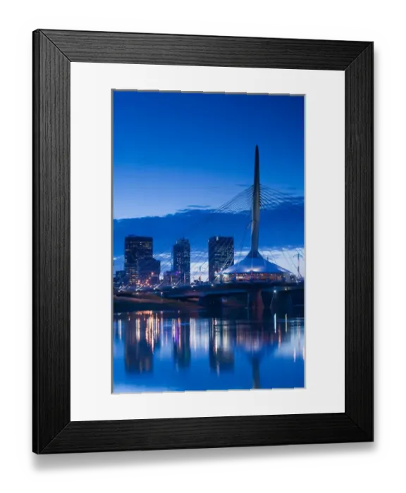 Framed Print : CANADA-Manitoba-Winnipeg: Esplanade Riel Pedestrian Bridge / Evening Framed Print : CANADA-Manitoba-Winnipeg: Esplanade Riel Pedestrian Bridge / Evening