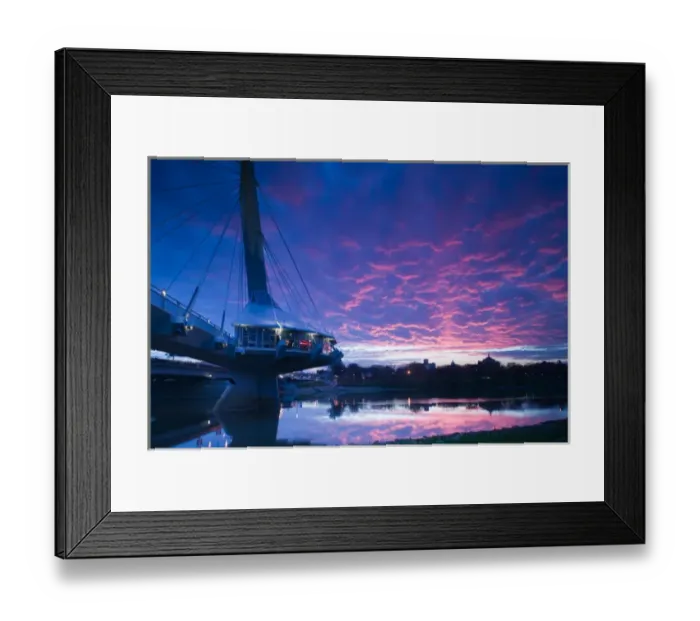 Framed Print : CANADA-Manitoba-Winnipeg: Esplanade Riel Pedestrian Bridge / Dawn Framed Print : CANADA-Manitoba-Winnipeg: Esplanade Riel Pedestrian Bridge / Dawn