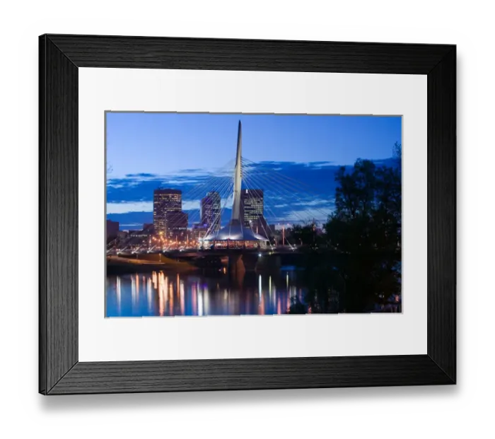 Framed Print : CANADA-Manitoba-Winnipeg: Esplanade Riel Pedestrian Bridge / Evening Framed Print : CANADA-Manitoba-Winnipeg: Esplanade Riel Pedestrian Bridge / Evening