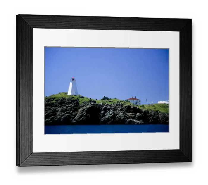 Framed Print : Canada: New Brunswick, Grand Manan, Swallowtail Light on granite cliff, July Framed Print : Canada: New Brunswick, Grand Manan, Swallowtail Light on granite cliff, July