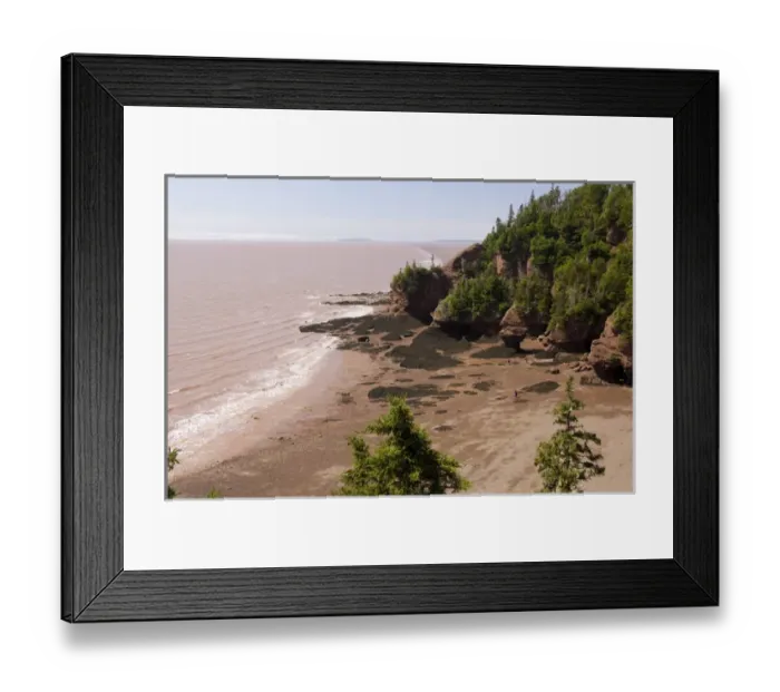Framed Print : Canada, New Brunswick, Hopewell Cape, Bay of Fundy. Hopewell Rocks at low tide. Big Framed Print : Canada, New Brunswick, Hopewell Cape, Bay of Fundy. Hopewell Rocks at low tide. Big