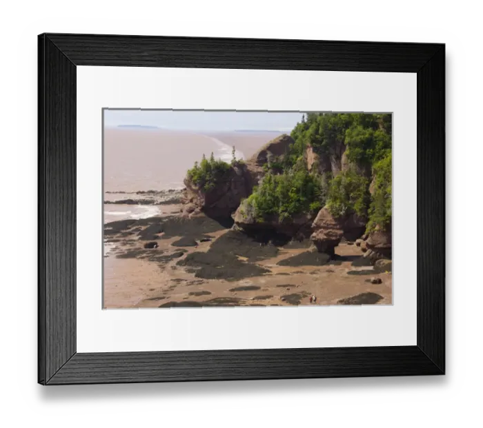 Framed Print : Canada, New Brunswick, Hopewell Cape, Bay of Fundy. Hopewell Rocks at low tide. Big