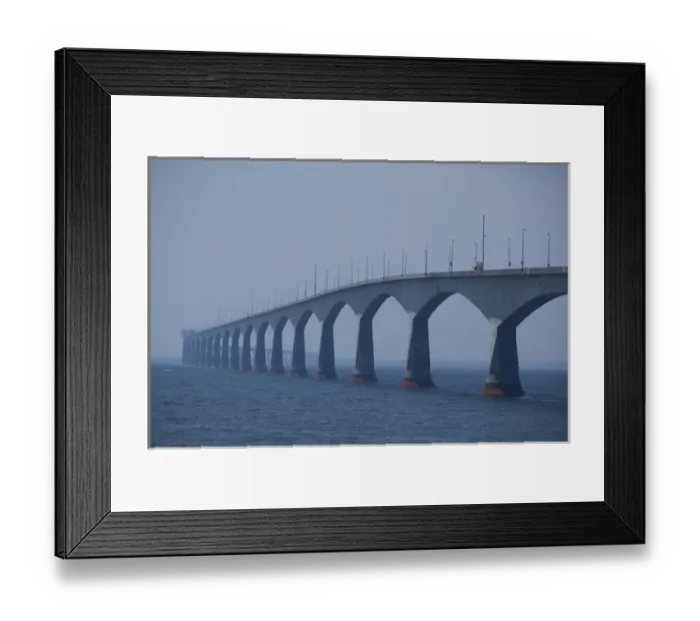 Framed Print : Canada, Prince Edward Island. Confederation Bridge over Northumberland Strait