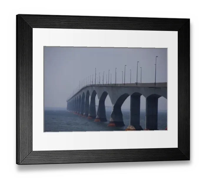 Framed Print : Canada, Prince Edward Island. Confederation Bridge over Northumberland Strait Framed Print : Canada, Prince Edward Island. Confederation Bridge over Northumberland Strait