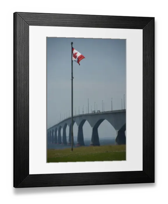 Framed Print : Canada, Prince Edward Island. Confederation Bridge over Northumberland Strait Framed Print : Canada, Prince Edward Island. Confederation Bridge over Northumberland Strait