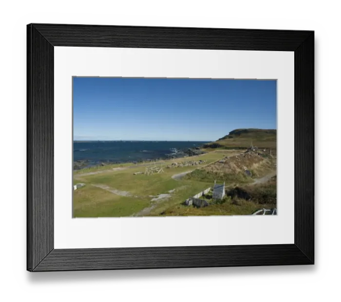 Framed Print : Canada, Newfoundland and Labrador, L Anse Aux Meadows. Norstead Viking Village