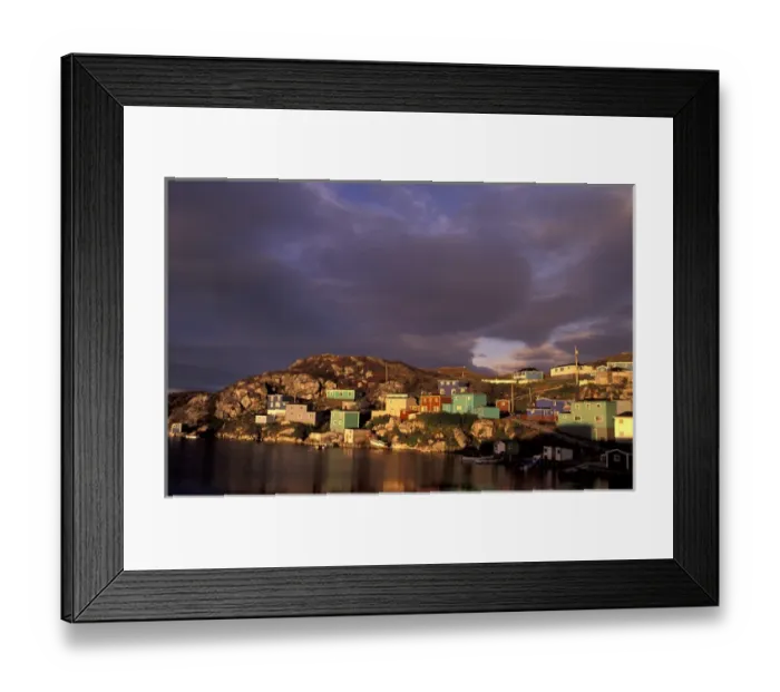 Framed Print : NA, Canada, Newfoundland, Rose Blanche Village view from harbor