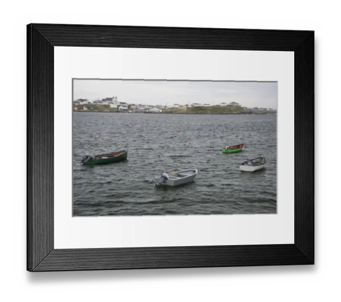 Framed Print : North America, Canada, Newfoundland and Labrador, Port aux Basques Harbor, Boats