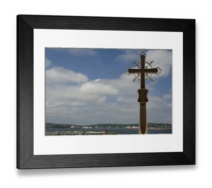 Framed Print : Canada, Nova Scotia, Halifax. Waterfront area, the Deportation Cross erected in 1924 Framed Print : Canada, Nova Scotia, Halifax. Waterfront area, the Deportation Cross erected in 1924