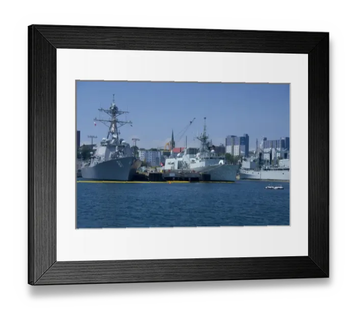Framed Print : Canada, Nova Scotia, Halifax. Naval shipyard view from the water Framed Print : Canada, Nova Scotia, Halifax. Naval shipyard view from the water