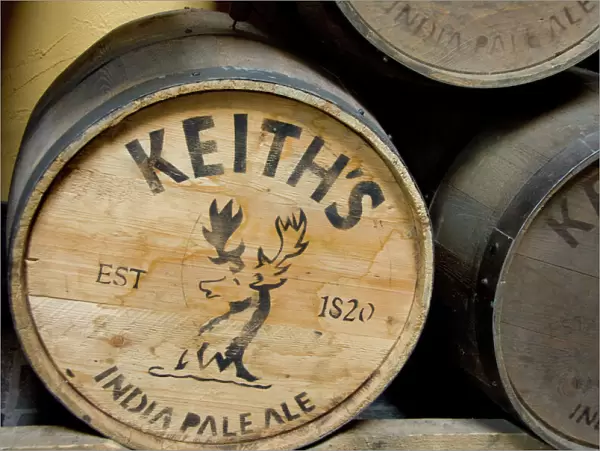Canada, Nova Scotia, Halifax. Alexander Keiths Nova Scotia Brewery. Barrels