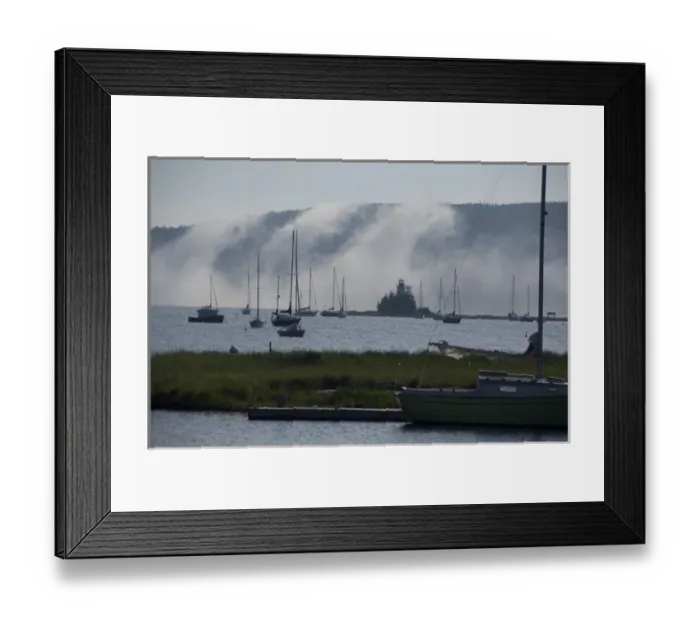 Framed Print : Canada, Nova Scotia, Cape Breton Island, Baddeck. Early morning fog Framed Print : Canada, Nova Scotia, Cape Breton Island, Baddeck. Early morning fog