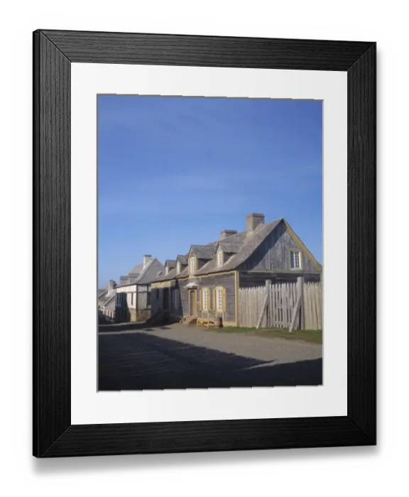 Framed Print : Street scene in The Fortress of Louisbourg Nat l Historic Site, a French