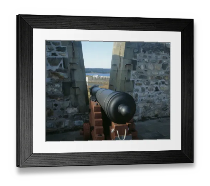Framed Print : A canon in Kings Bastion at Fortress Louisbourg Nat l Historic Site, Nova Scotia