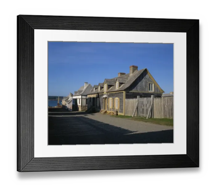 Framed Print : A street scene at The Fortress of Louisbourg Nat l Historic Site, a French Framed Print : A street scene at The Fortress of Louisbourg Nat l Historic Site, a French