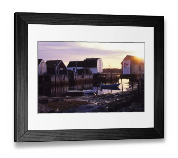 Framed Print : N. A. Canada, Nova Scotia, Blue Rock. Early morning sunrise at Blue Rock harbor