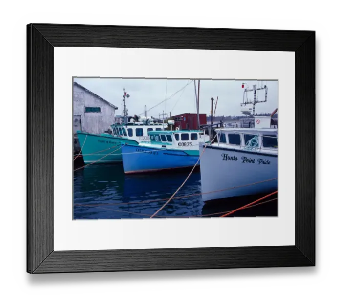 Framed Print : N. A. Canada, Nova Scotia, Hunts Point. Lobster boats at dock in harbor Framed Print : N. A. Canada, Nova Scotia, Hunts Point. Lobster boats at dock in harbor