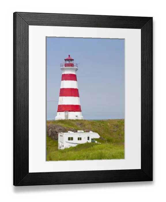 Framed Print : Nova Scotia, Canada. RV at Brier Island Lighthouse Framed Print : Nova Scotia, Canada. RV at Brier Island Lighthouse