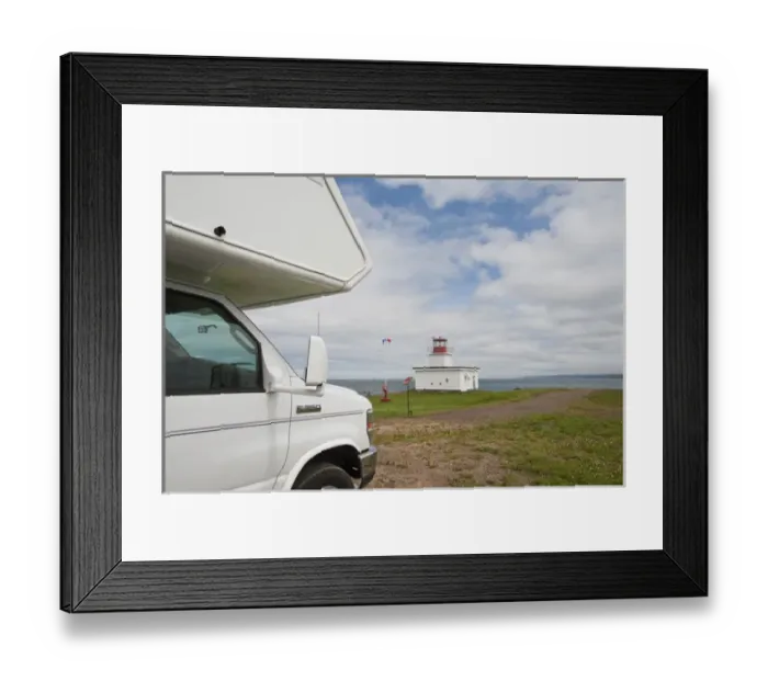 Framed Print : Nova Scotia, Canada. RV at Grand Passage Lighthouse, Brier Island Framed Print : Nova Scotia, Canada. RV at Grand Passage Lighthouse, Brier Island