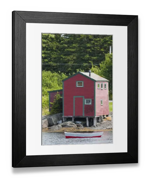 Framed Print : Nova Scotia, Canada. Scene around Blue Rocks in Lunenburg Harbour