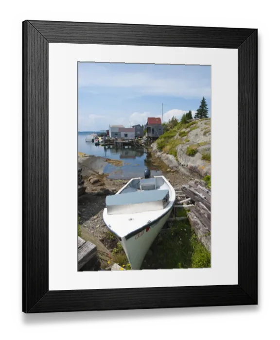 Framed Print : Nova Scotia, Canada. Scene around Blue Rocks in Lunenburg Harbour Framed Print : Nova Scotia, Canada. Scene around Blue Rocks in Lunenburg Harbour
