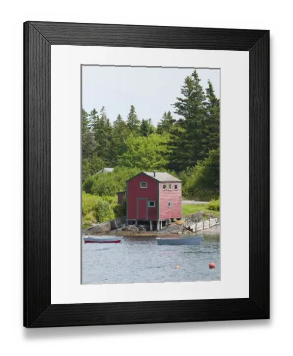Framed Print : Nova Scotia, Canada. Scene around Blue Rocks in Lunenburg Harbour
