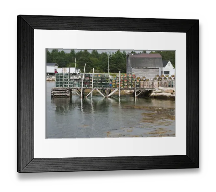 Framed Print : Nova Scotia, Canada. Scene around Blue Rocks in Lunenburg Harbour