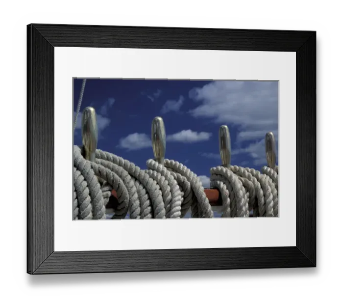 Framed Print : NA, Canada, Nova Scotia, Halifax Ships lines and pegs