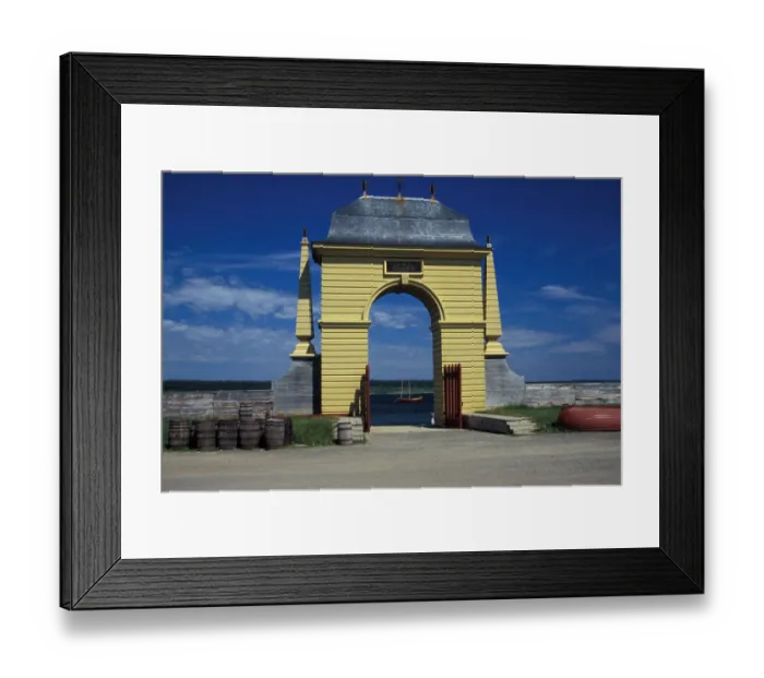 Framed Print : North America, Canada, Nova Scotia, Cape Breton, Fort Louisbourg, Frederic Gate