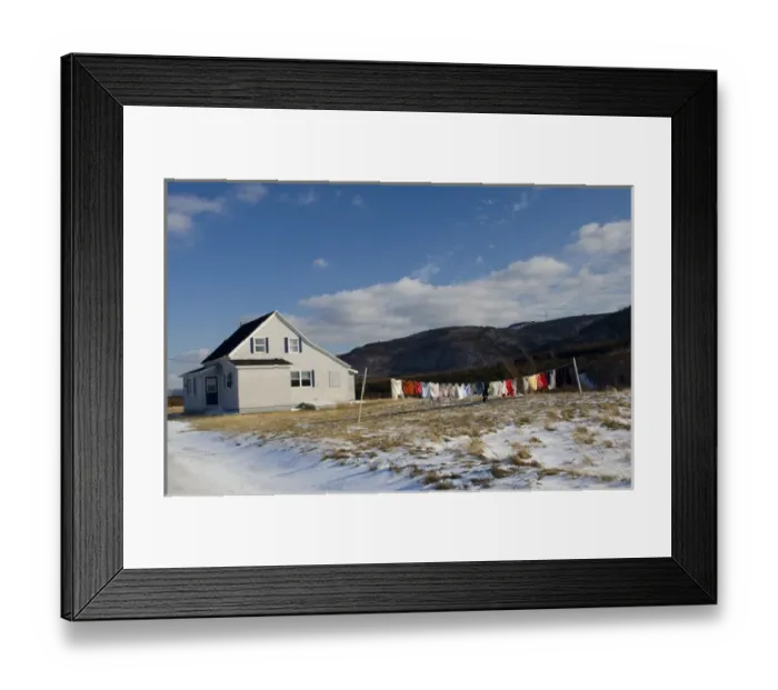 Framed Print : North America, Canada, Nova Scotia, Cape Breton, Winter Clothesline Framed Print : North America, Canada, Nova Scotia, Cape Breton, Winter Clothesline