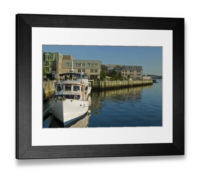 Framed Print : North America, Canada, Nova Scotia, Halifax waterfront with boat Framed Print : North America, Canada, Nova Scotia, Halifax waterfront with boat