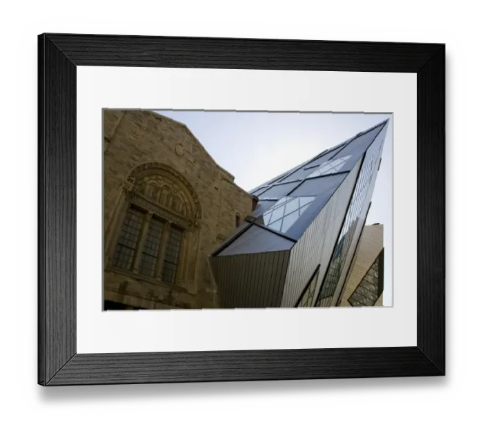 Framed Print : Canada, Ontario, Toronto. Royal Ontario Museum with the modern addition built into Framed Print : Canada, Ontario, Toronto. Royal Ontario Museum with the modern addition built into