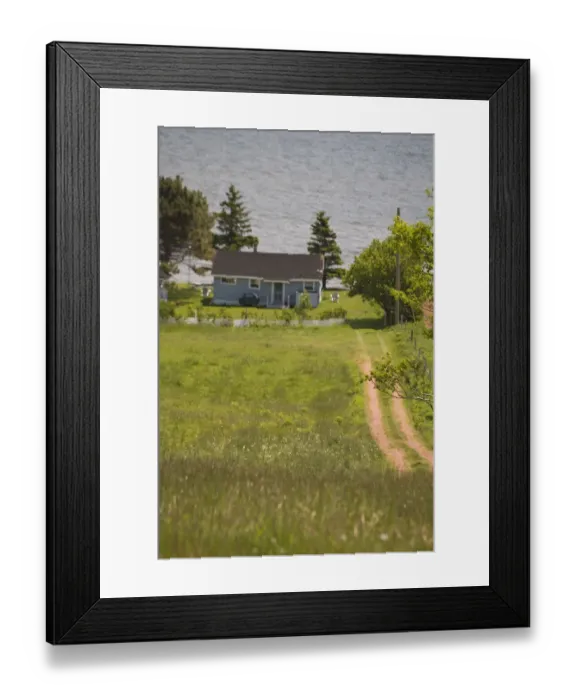 Framed Print : Canada, Prince Edward Island, Argyle Shore. Shoreline cottage