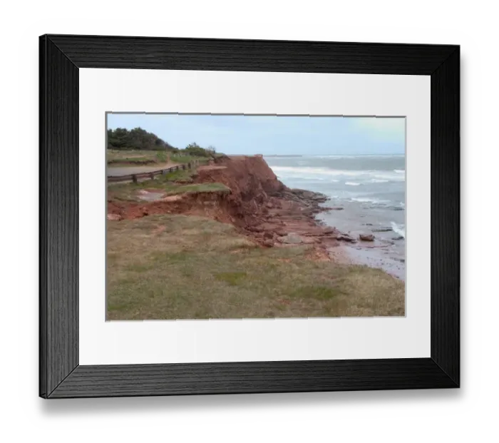 Framed Print : NA, Canada, Prince Edward Island. Sea cliffs near East Point lighthouse where the tides of the St Framed Print : NA, Canada, Prince Edward Island. Sea cliffs near East Point lighthouse where the tides of the St