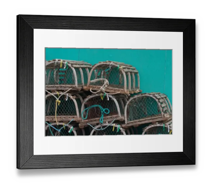Framed Print : NA, Canada, Prince Edward Island, Malpeque Harbour. Fish sheds and lobster pots Framed Print : NA, Canada, Prince Edward Island, Malpeque Harbour. Fish sheds and lobster pots