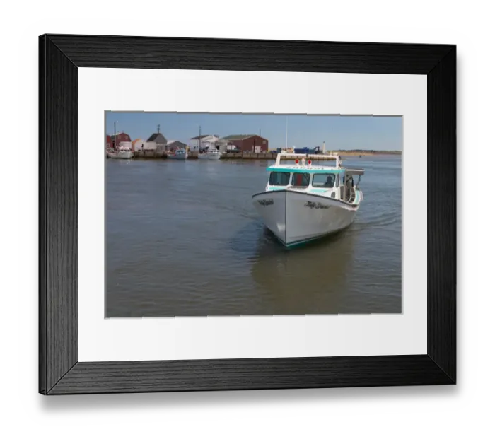 Framed Print : NA, Canada, Prince Edward Island. Lobster boat returning to Malpeque Harbour Framed Print : NA, Canada, Prince Edward Island. Lobster boat returning to Malpeque Harbour
