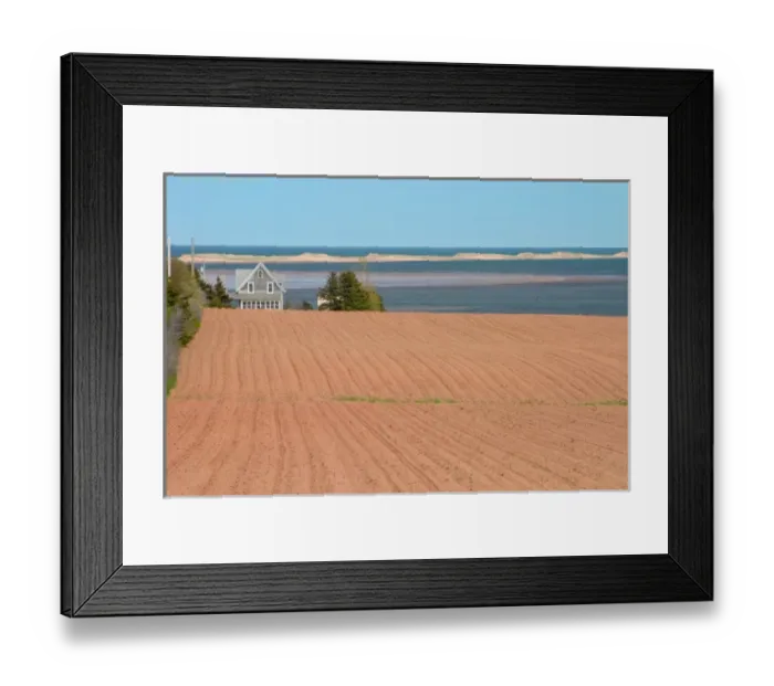 Framed Print : NA, Canada, Prince Edward Island, Springbrook. Field ready for planting and home Framed Print : NA, Canada, Prince Edward Island, Springbrook. Field ready for planting and home