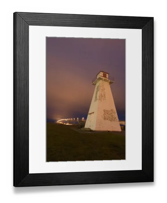 Framed Print : NA, Canada, Prince Edward Island. Borden-Carleton lighthouse at night Framed Print : NA, Canada, Prince Edward Island. Borden-Carleton lighthouse at night