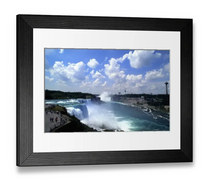 Framed Print : Looking back at the USA horseshoe falls in Niaigara Falls Ontario Canada