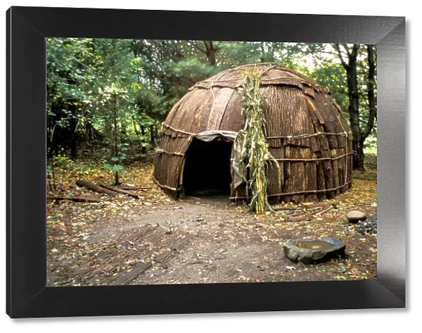 The Algonkin Indians lived in bark covered dwellings called wigwams. Their houses