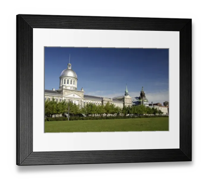 Framed Print : Canada, Quebec, Montreal. Old Montreal waterfront & port area. Bonsecours Market