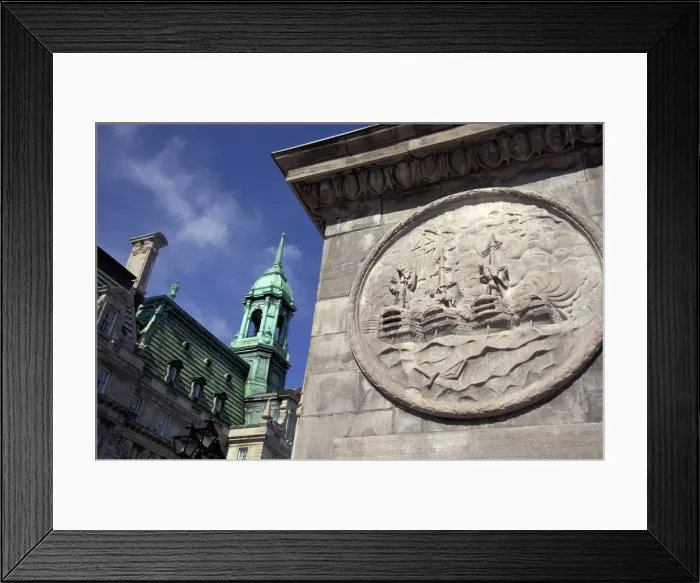 Framed Print : Canada, Quebec, Montreal. Jacques Cartier Square, Nelson column, & City Hall in distance Framed Print : Canada, Quebec, Montreal. Jacques Cartier Square, Nelson column, & City Hall in distance