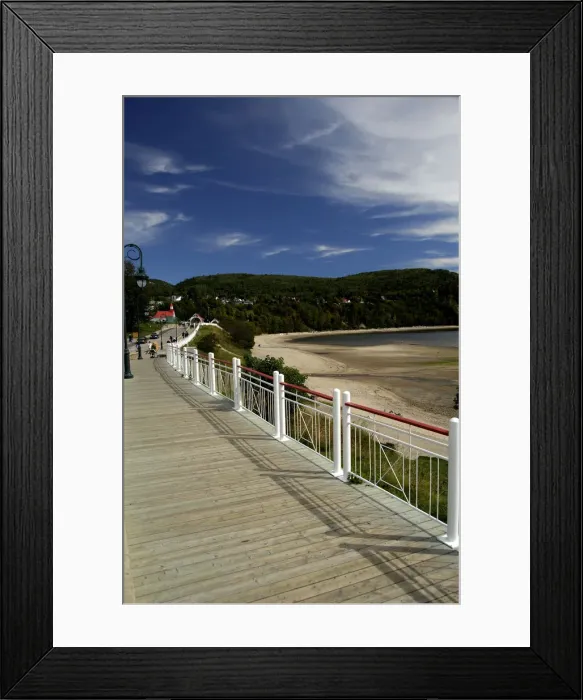 Framed Print : Canada, Quebec, Tadoussac. Scenic coastal boardwalk. IMAGE RESTRICTED: Not available