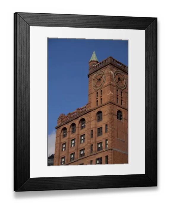 Framed Print : Canada, Quebec, Montreal. Historic clock tower, New York Life building