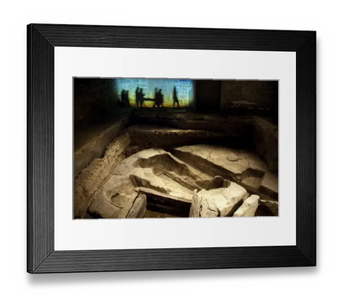 Framed Print : Canada, Quebec, Montreal, Pointe-a-Calliere Archeological Museum. Underground museum