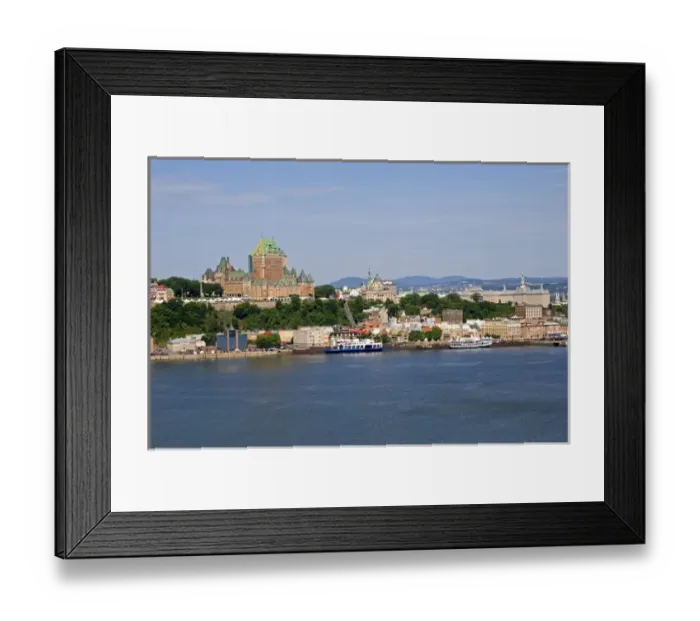 Framed Print : A view of Quebec City and the Chateau Frontenac across the St. Lawrence River, Canada Framed Print : A view of Quebec City and the Chateau Frontenac across the St. Lawrence River, Canada