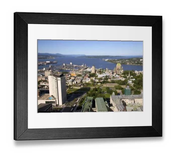 Framed Print : Aerial images of Quebec City from atop the Observatoire de la Capitale, Quebec, Canada Framed Print : Aerial images of Quebec City from atop the Observatoire de la Capitale, Quebec, Canada